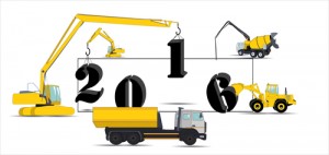 Equipment Builds Calendar for 2016. Vector Illustration. EPS10